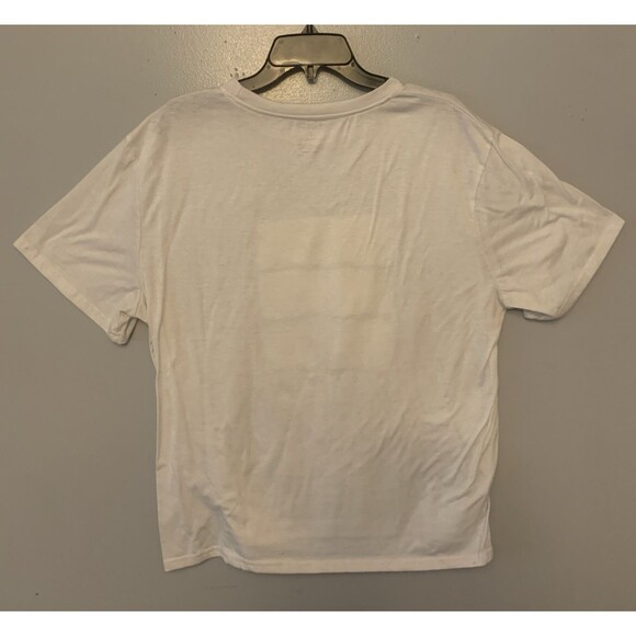 SHEIN Slaydiva Oversized T-Shirt Roll It Up. White Size Large - Picture 2 of 5